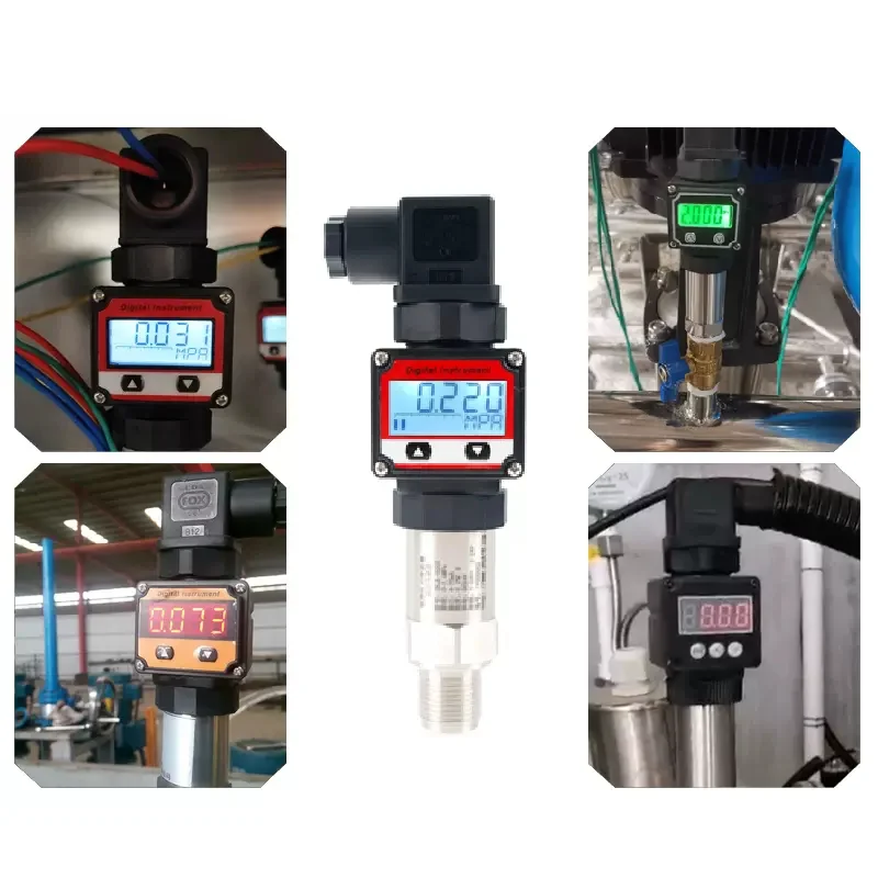 LCD Display Pressure Transmitter 4-20mA 0-5V 10V Output Air Water Liquid Oil Transducer Vacuum Pressure Negative Pressure Sensor