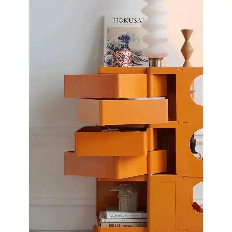 

Three story bedside table Nordic creative furniture internet celebrity Ins style activity storage cabinet rotating storage