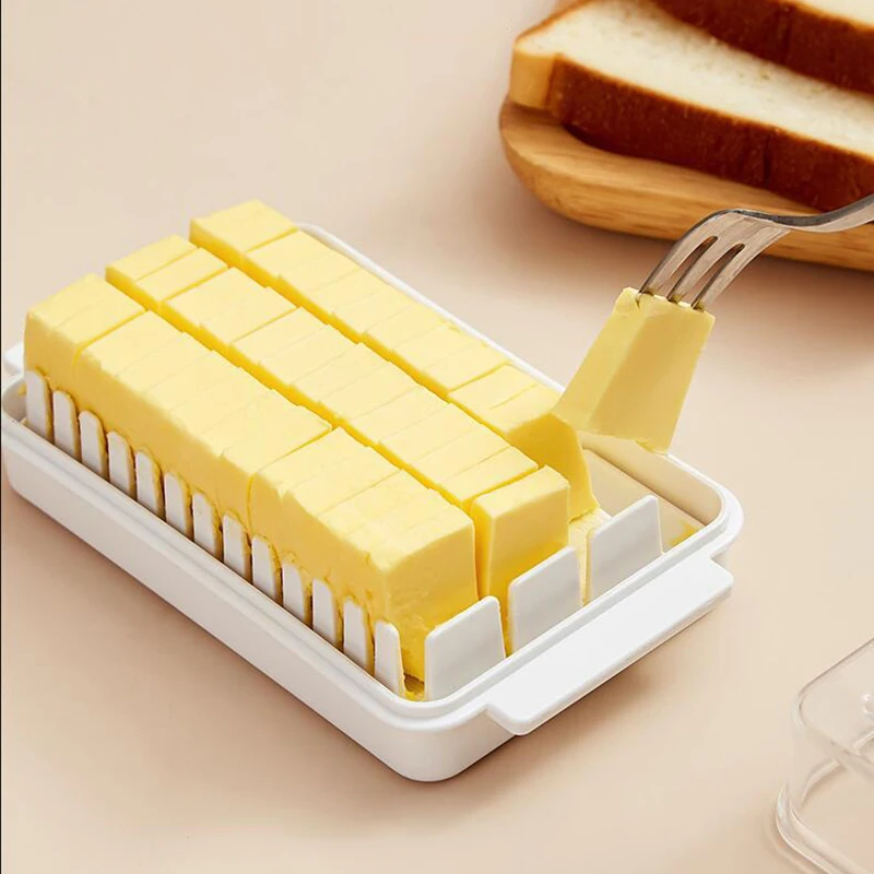 Butter Cutting Box Butter Cutter Refrigerator Crisper Container Storage Seal With Lid Butter Splitting Box Storage Box