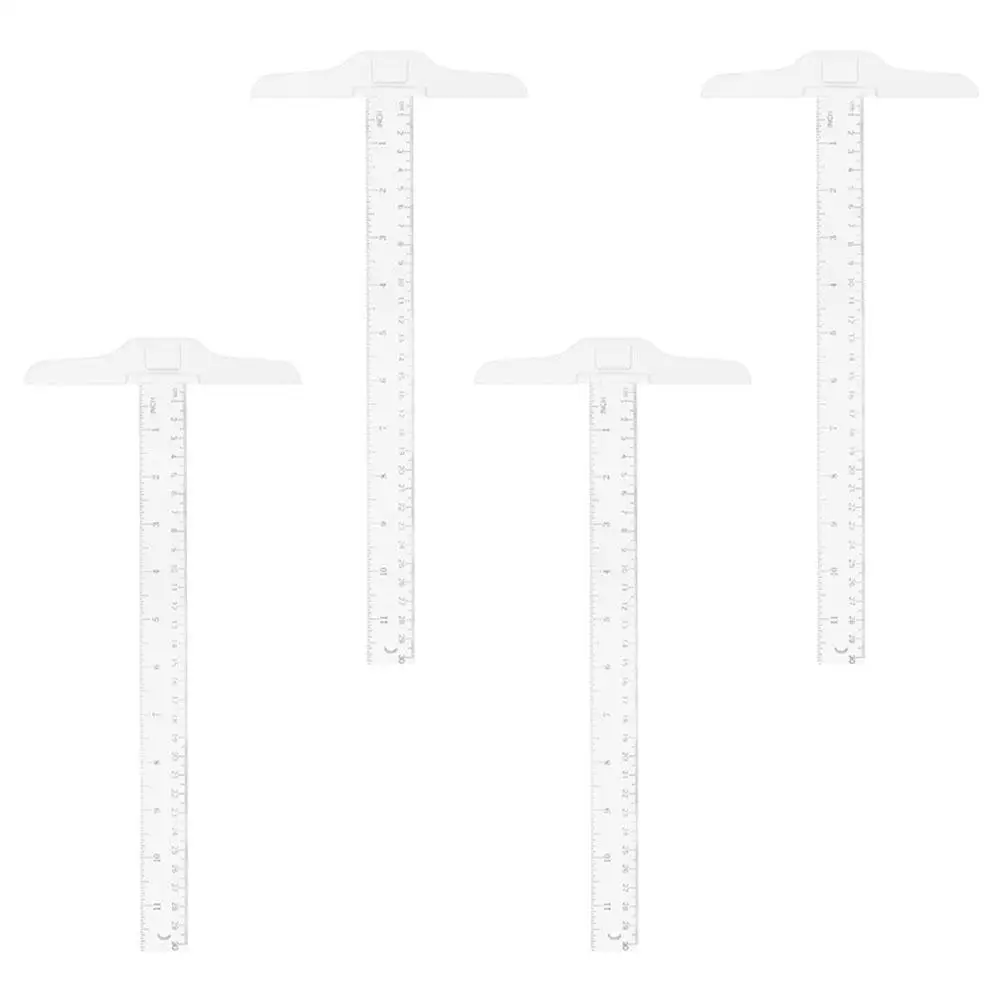 

4 Pcs 12 Inch 30 Cm Transparent Ruler Drafting Tool Lightweight Wear Resistant Student Architecture Engineering Drawing