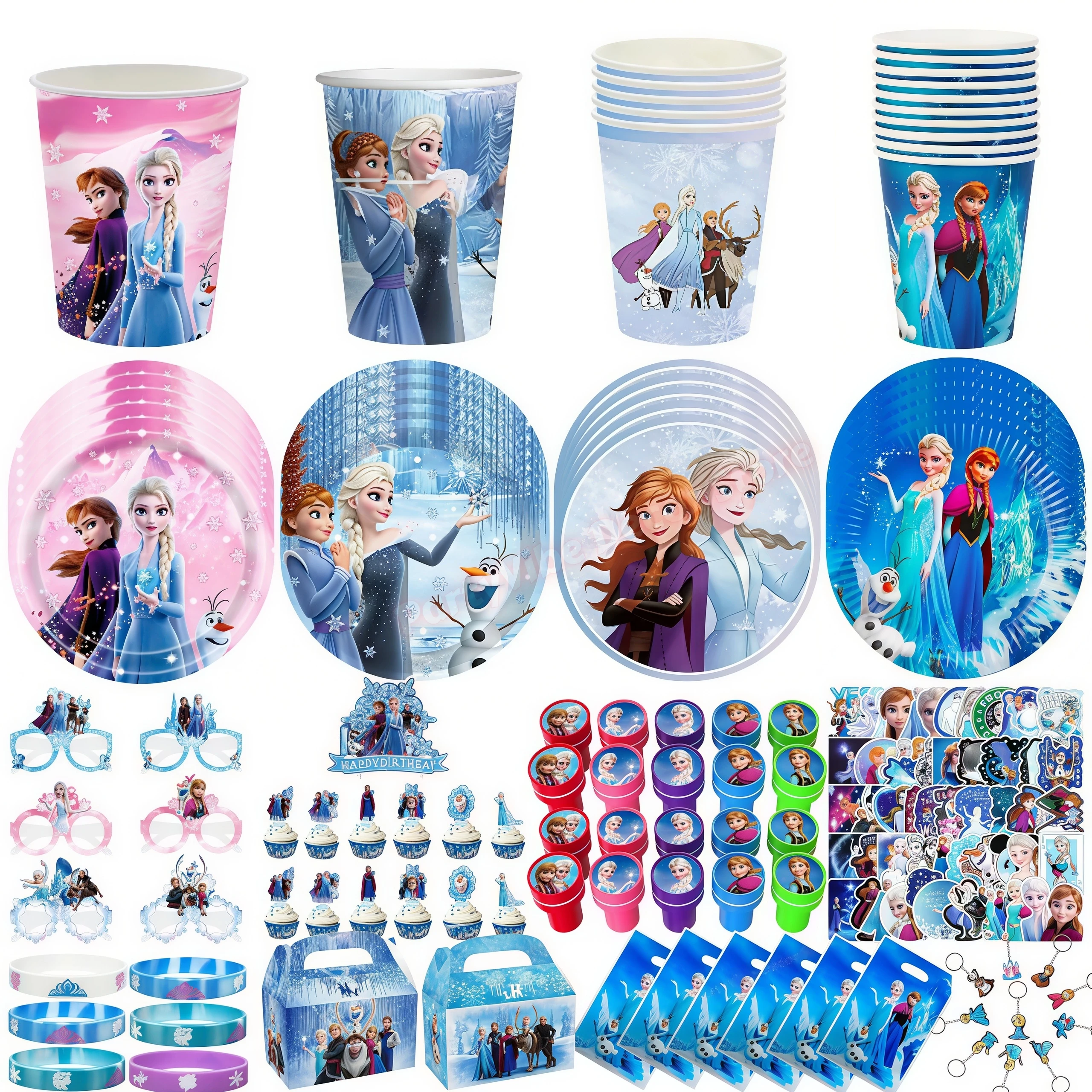 Girls Birthday Party Decorations Paper Cup Plate Napkin Balloon Banner for Girl Birthday Photo Booth Baby Shower Supplies Gifts
