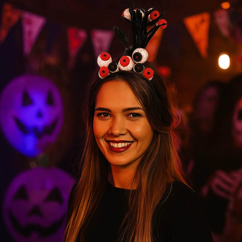 

Performance Props Bat Halloween Hair Hoop Pumpkin Mesh Spider Headband Polyester Ghost Festival Hair Accessories Girl