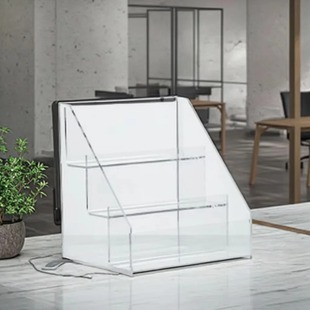 PERFECT Modern Polished Clear Acrylic 3-Tier Floor CD DVD Display Shelf Contemporary Lucite CD Display Stand