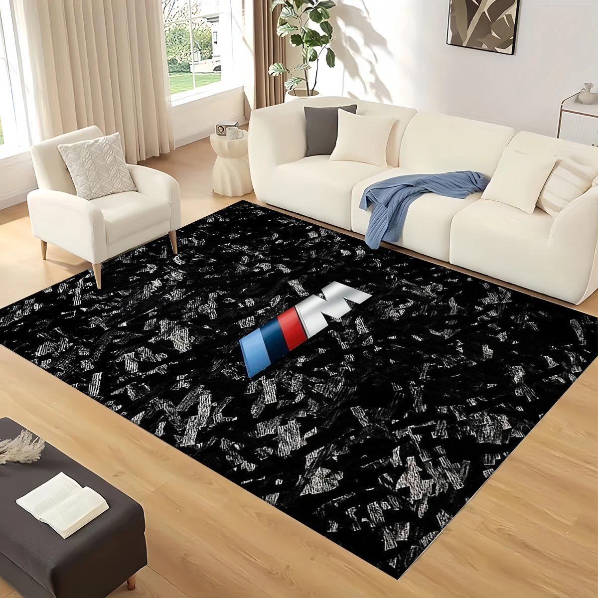 3D Vintage Moto B-BMW Racer Car Carpet Rug for Home Living Room Bedroom Sofa Doormat Decor,Area Rug Non-slip Floor Mat Gift