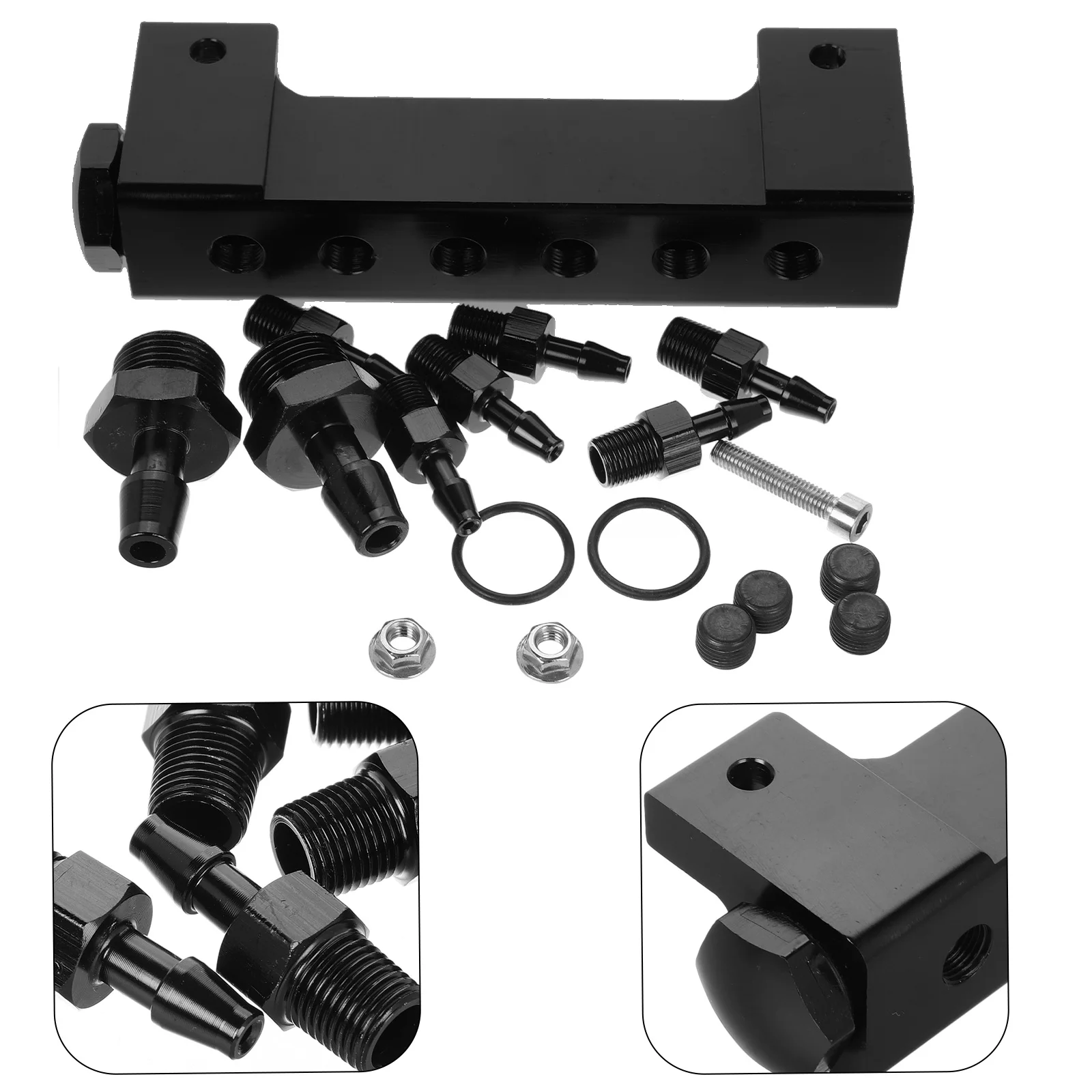 

Fuel Rail Kit Aluminum Lightweight Durable System Upgrade Easy Installation Compatible Cars Vacuum Block Fuel Pump Inline
