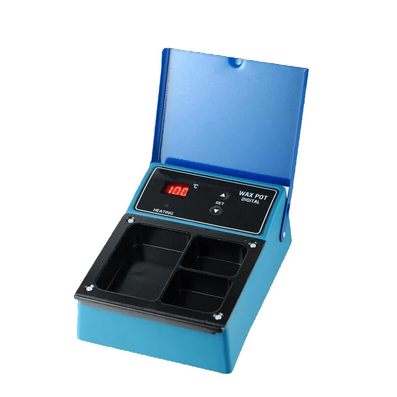 Dental Analog Wax Melting Dipping Pot 3 Well Wax Heater Melt Dentist Machine Lab Device Temperature Setting with Digital LCD