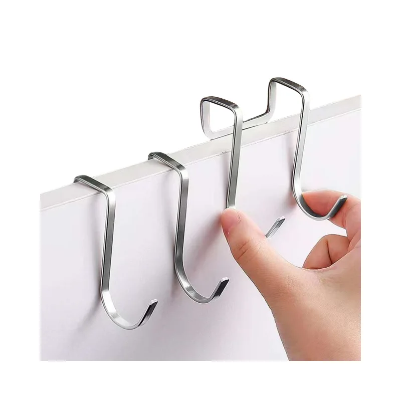 Stainless Steel Hook No Drilling Bedside Multi Functional Wardrobe Door Hook Easy Installation for Men's Tshirt Simple Design