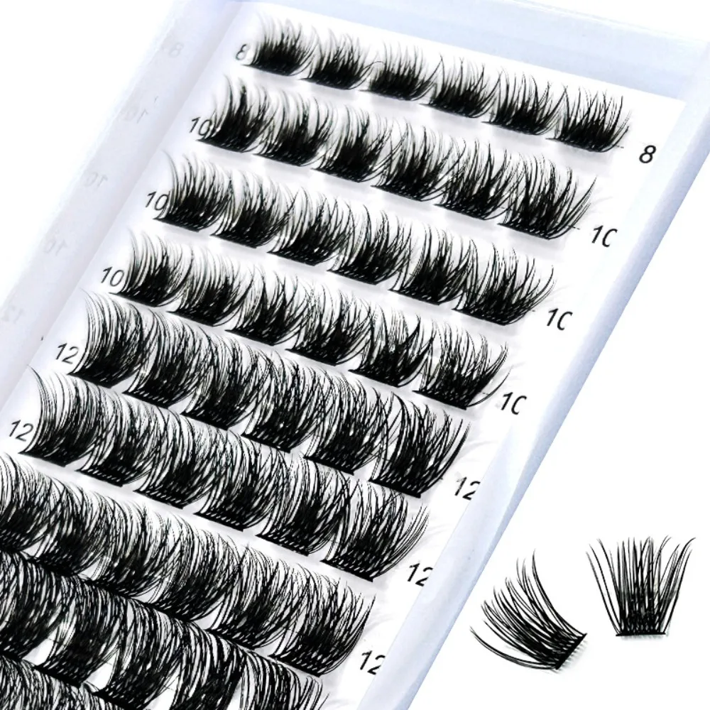 Soft Fluff Individual Cluster Lashes Dramatic Faux Mink Lash Clusters Long Wispy Volume DIY Eyelash Extension at Home
