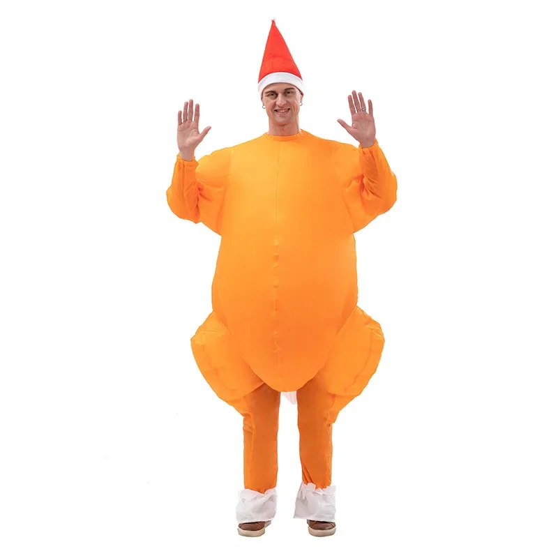 Inflatable Roast Turkey Costume Halloween Chicken For Adults Inflatable Christmas Fancy Dress Mascot Cosplay Costume Clothing