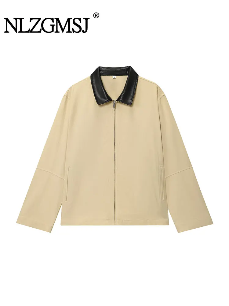 

NLZGMSJ Casual Women Jackets Zipper Long Sleeve Pockets Coats Fashion 2025 Fall Trench Female Office Outwears