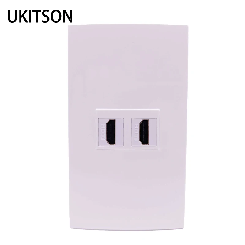 2 Ports HDMI2.0 Wall Panel US Faceplate With Two HDMI-Compatible Female Connector Socket For HD Plug Socket Wall Outlet