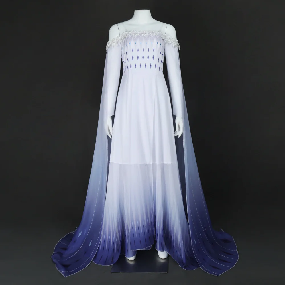 

Frozen 2 Elsa Princess Dress COS Play Costume Gradual Change Mesh Gown Halloween Stage Performance Dress