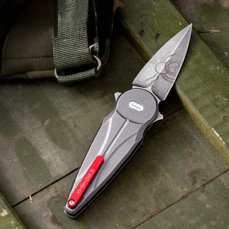 Outdoor camping folding knife, N690CO steel high hardness sharp knife, high-quality folding knife rotary knife, self-defense kni