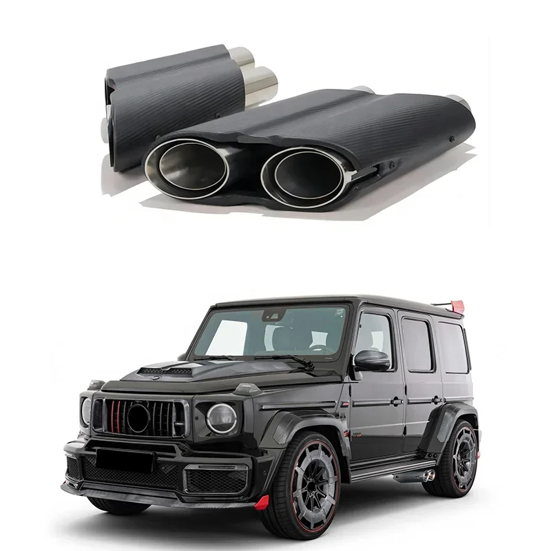 G Class W463a W464 G500 G63 Upgrade to B900 Rocket Style Exhaust Tips Stainless Steel with LED Tape Light Muffler Tip End Pipesc