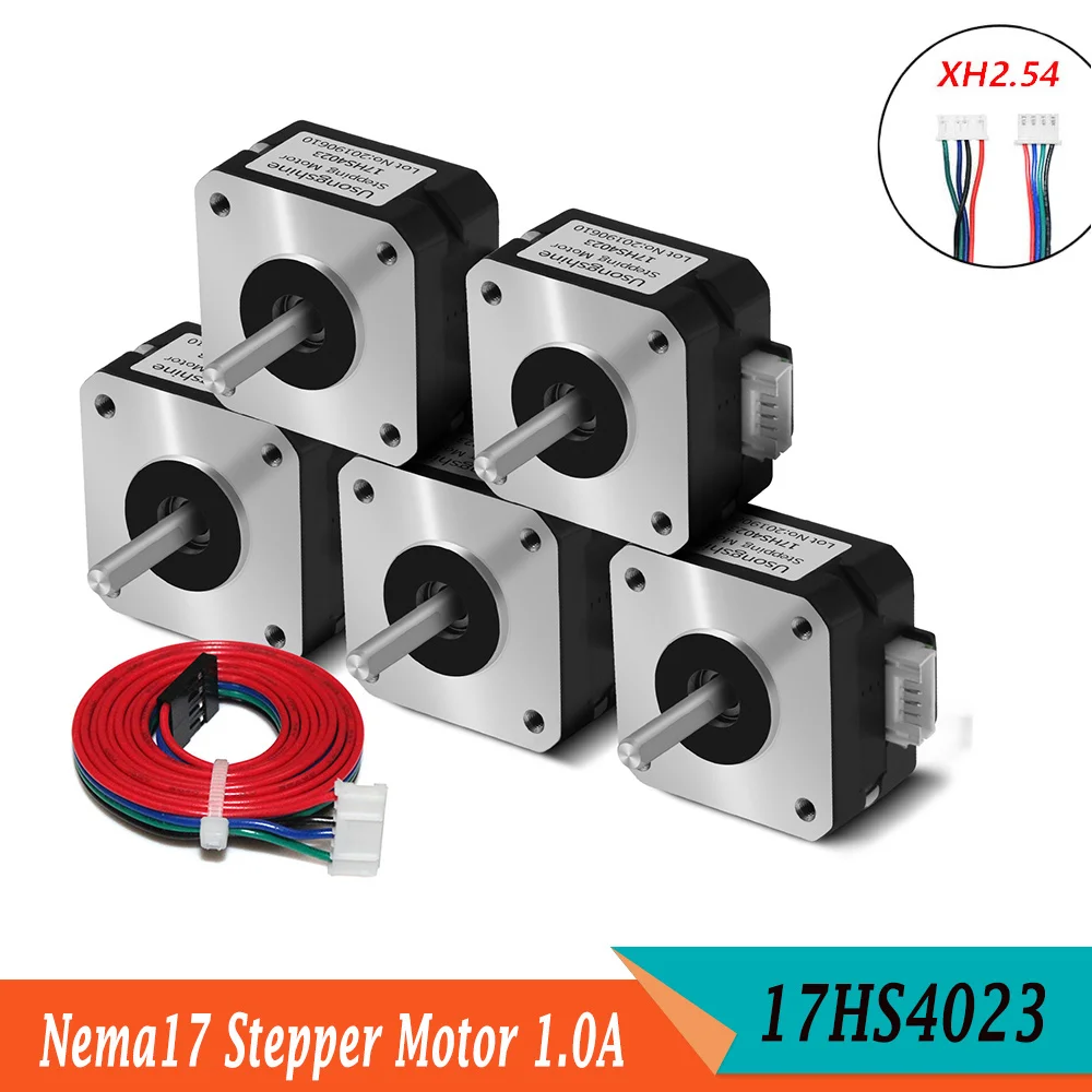 

3D Printer Parts 5PCS 17HS4023 Nema17 Stepper Motor For Titan Extruder 1.0A 12V/24V 14N.cm 42 Motor For CNC Extruder 3D Printer