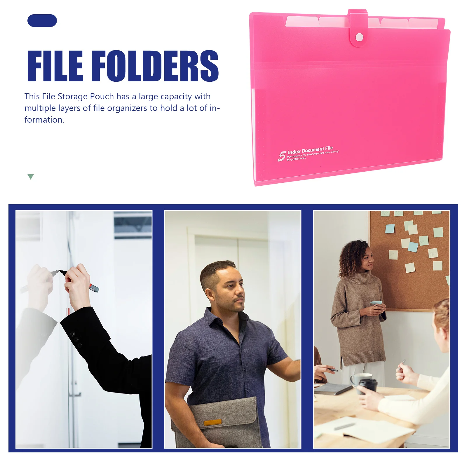 Portable Multi-Layer Expanding File Folder Large Capacity Document Organizer Paper Storage for Office Study Office