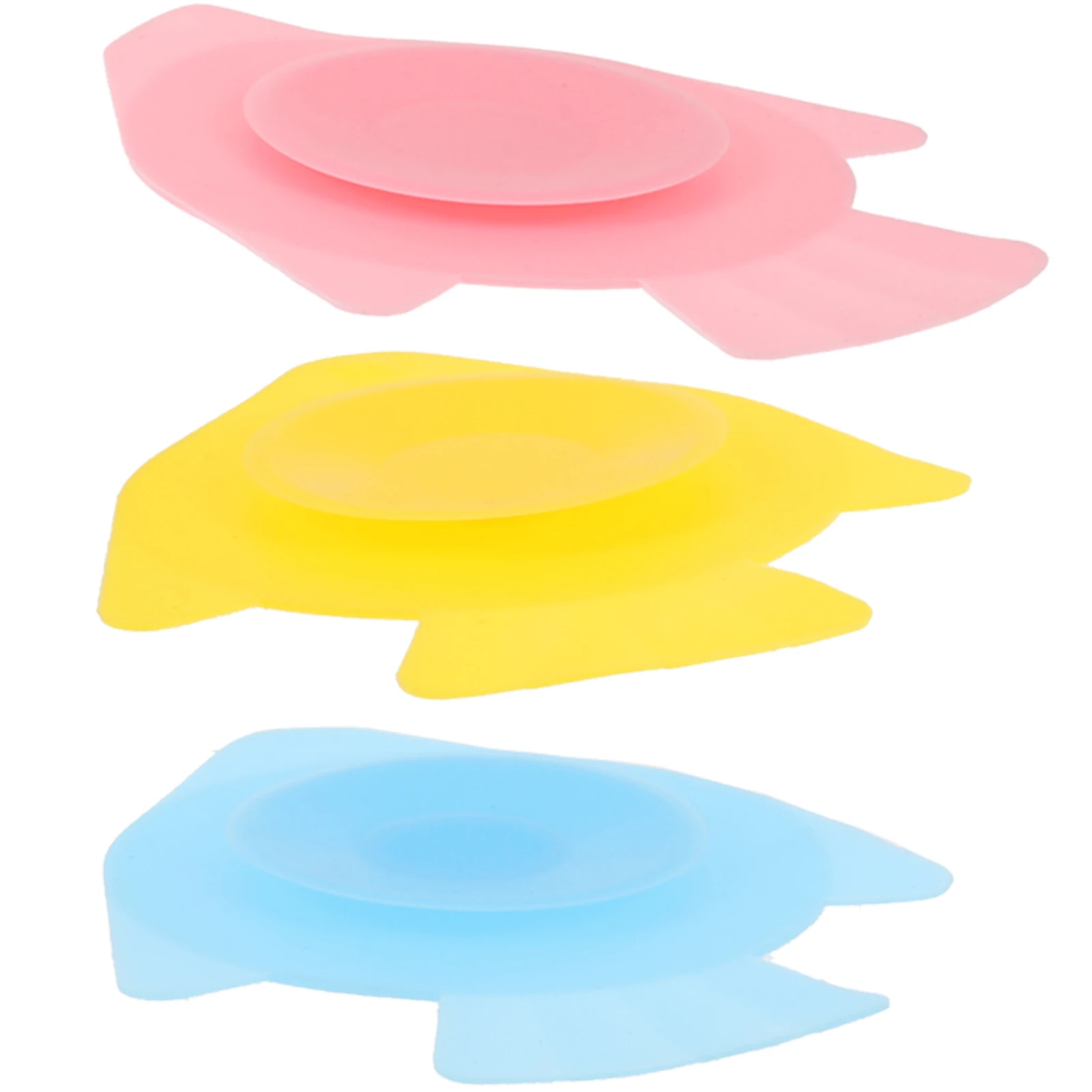 

3 Pcs Cup Elder Eating Bowl Mat Elderly Eating Bowl Sucker Silicone Dish Sucker Pad Toddler Plate Fixing Pad Fish Color