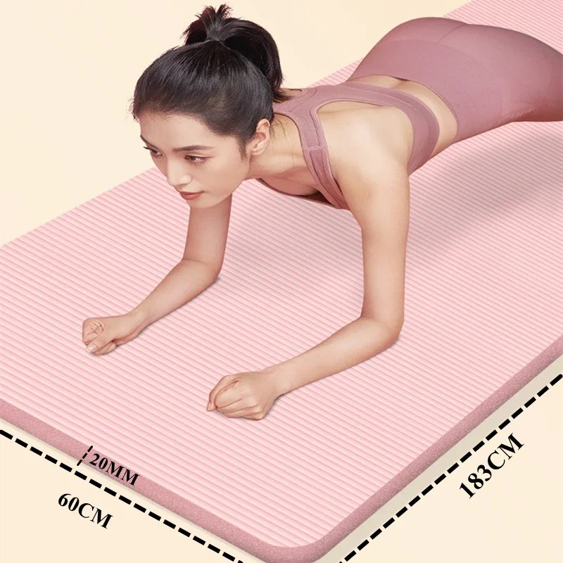 Thicken 183x60cm NBR Yoga Mat Moisture-proof 20mm Thick Outdoor Non-Slip Durable Camping Picnic Mat Exercise Gym Fitness Workout