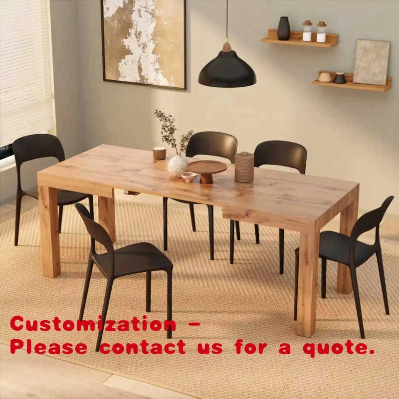 

Новый дизайн. Современная мебель для кухни и столовой. Компактный раскладной обеденный стол и стулья. Деревянный раздвижной обеденный гарнитур.