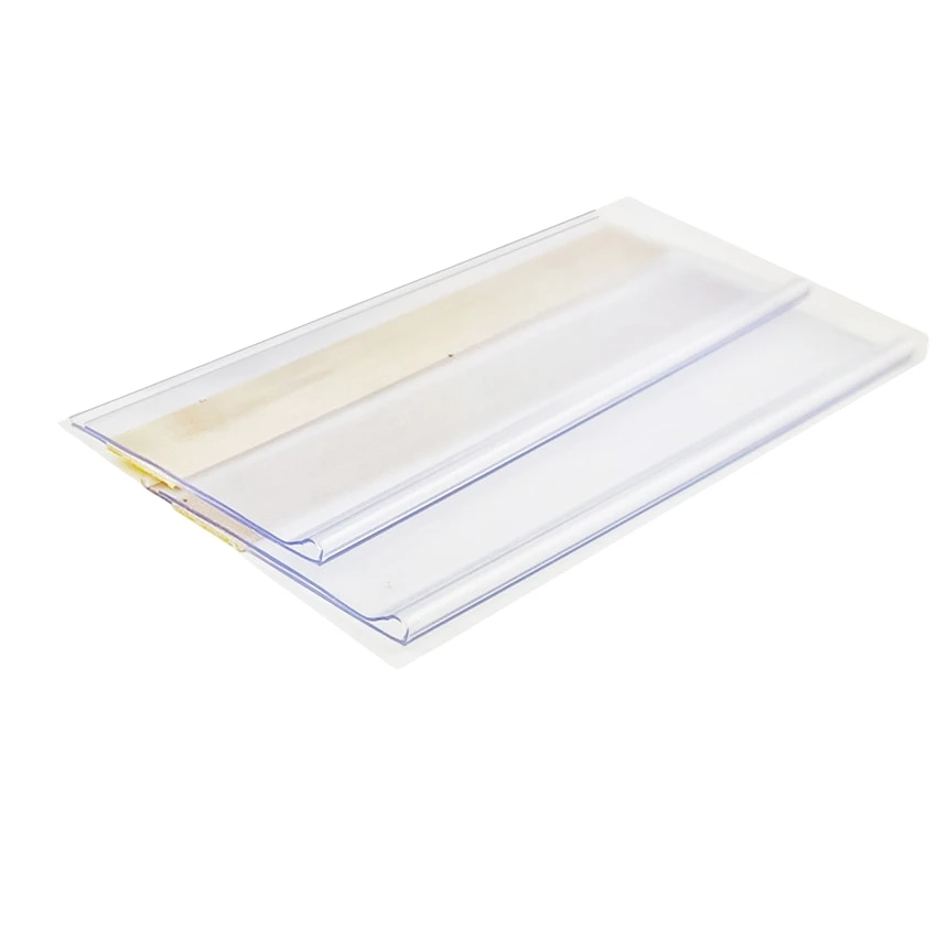

H5.8cm Plastic Data Strips PVC Clip Holder Shelf Rack Merchandise Price Talker Sign Label Display with Adhesive Tape 50pcs