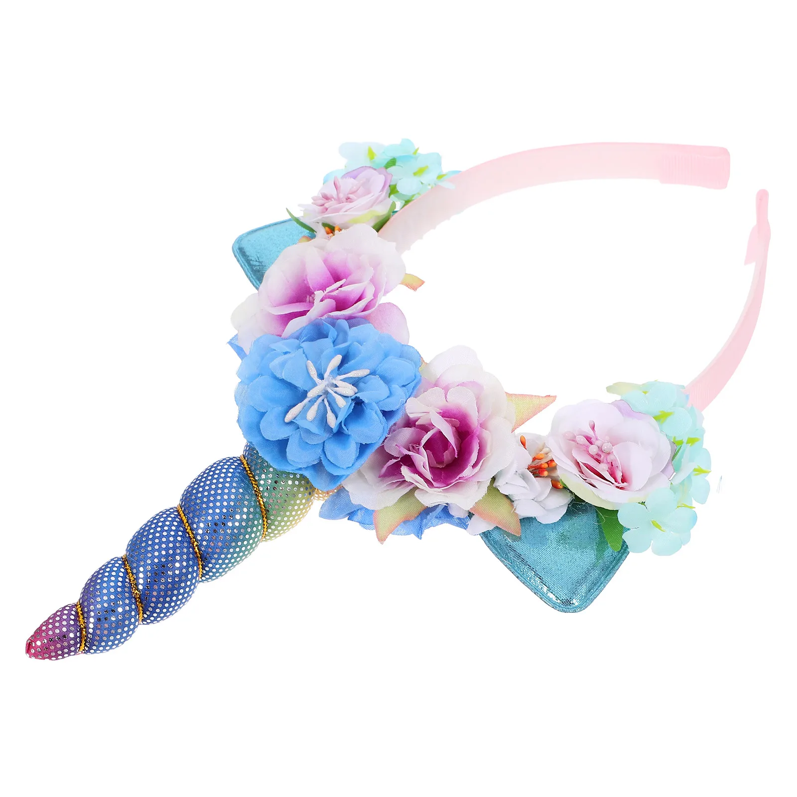

Unicorn Headb Hair Hoop Halloween Headdress Flower Decorated Durable Fashionable Birthday Christmas Masquerade Cosplay Party
