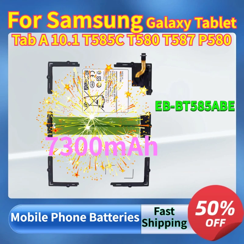 

Аккумулятор для мобильного телефона 7300 мАч EB-BT585ABE для Samsung Galaxy Tab A 10.1/T585C/T580/T587/P580, сменный литий-ионный аккумулятор