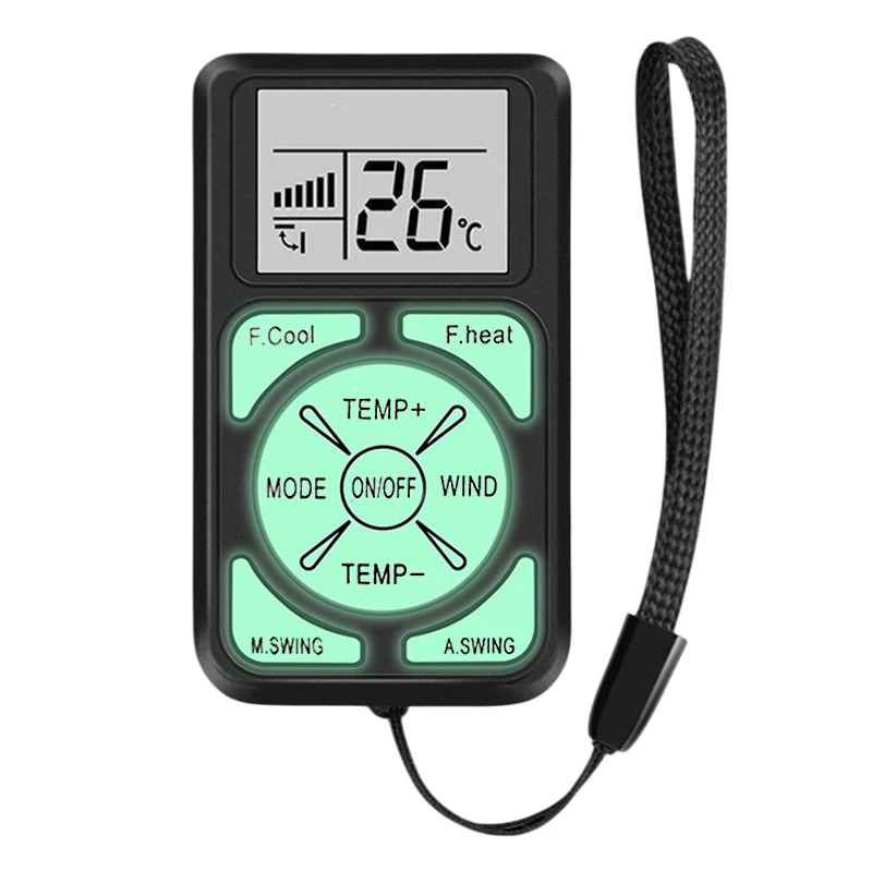 Mini Universal LCD A/C Remote Control Glow In The Dark Compatible With All Major Air Conditioner