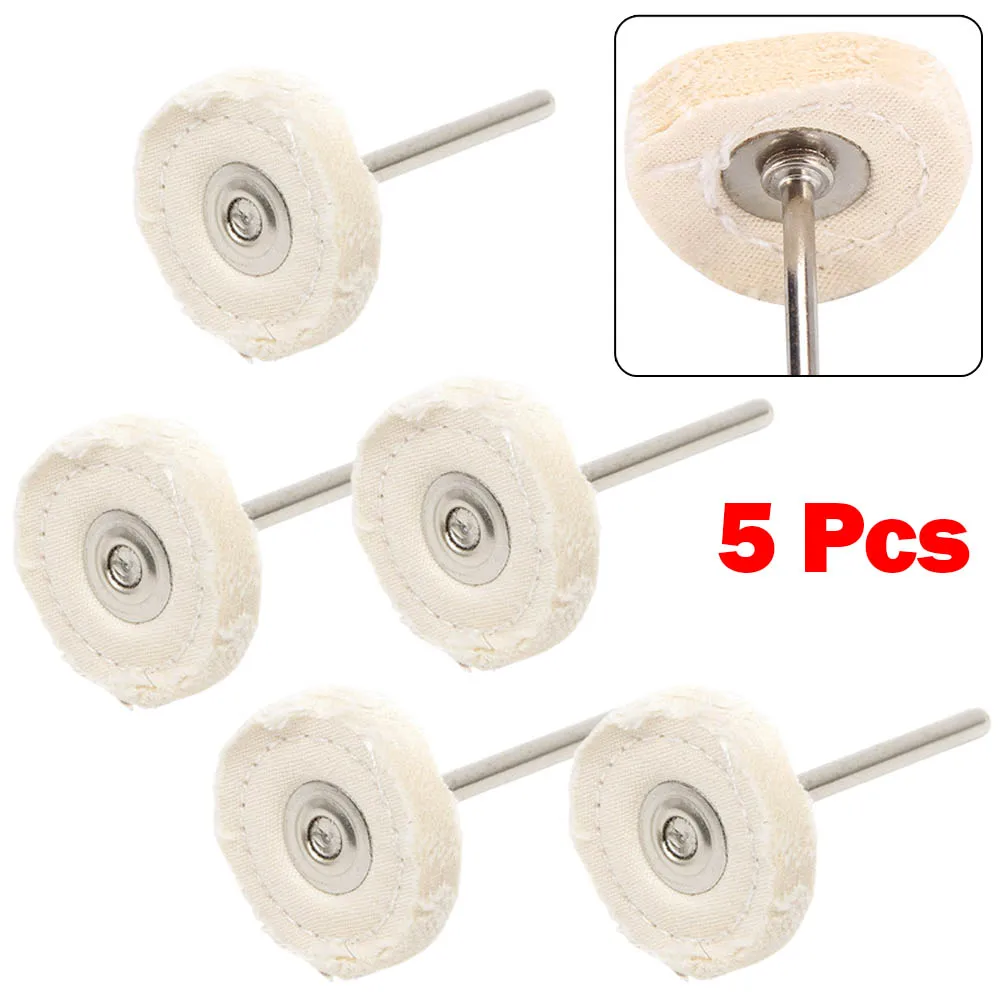 5pcs T-shaped Polishing Wheel Brush With Handle Polishing Cloth Wheel Buffing Pad Polisher Tool Grinding Head For Jewelry