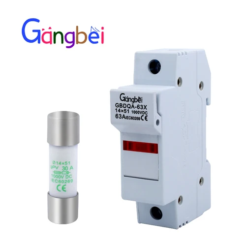 Imagen 1 del producto Portafusibles Solar PV aislador de CC MCB 1000V 1P 15A 20A 25A 30A 32A 40A 50A 63A interruptor fotovoltaico 14 51 disyuntor