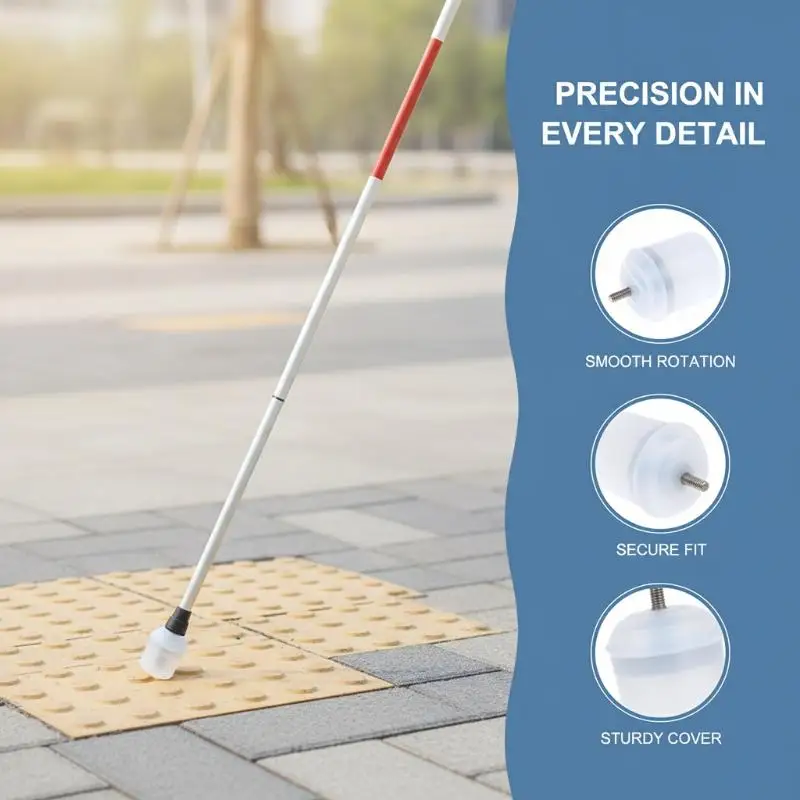 1Pcs Adjustable Rolling Cane Tip Blind Walking Stick Protection Head For Daily