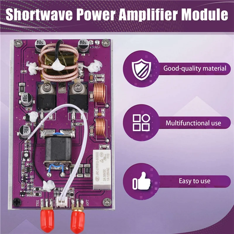 ABMF-50W Shortwave Power Amplifier 50W Shortwave Power Amplifier Module With Low-Pass Filter Supporting 2Mhz-30Mhz Frequency Ran