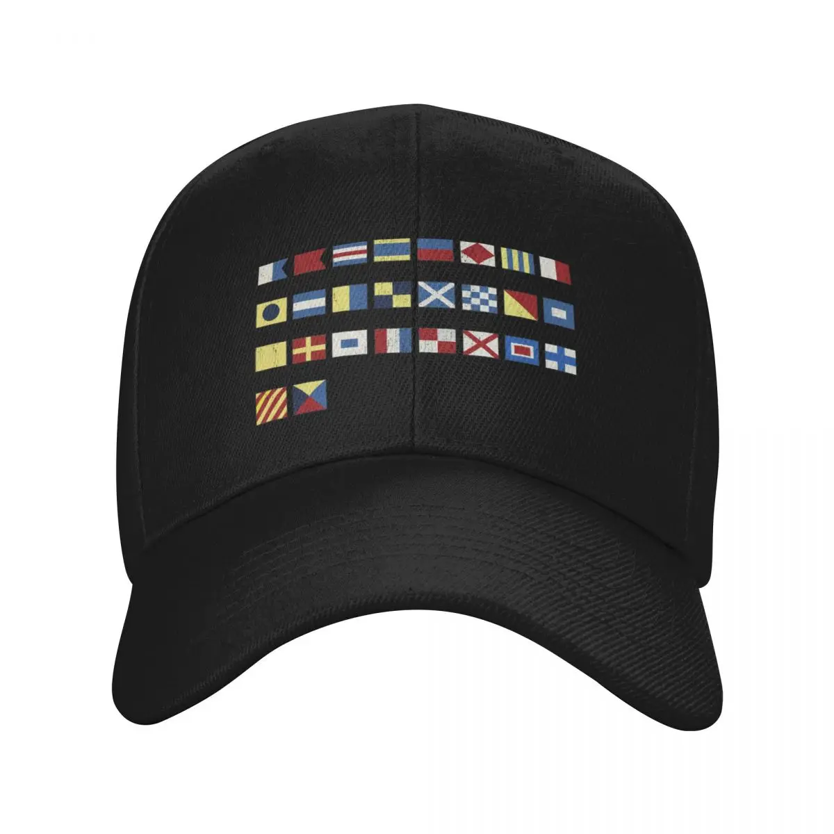 Maritime Nautical Signal Alphabet Flags Baseball Cap Military Cap Man Trucker Hat Mens Women's