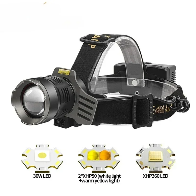 30W white laser strong light headlight P50 dual light source induction headlight