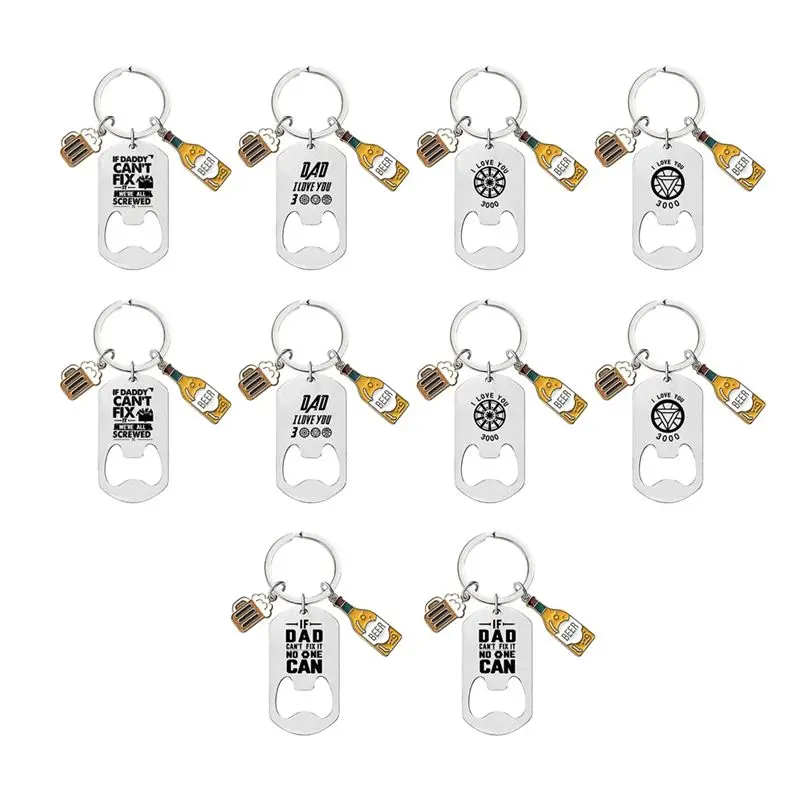 ABMH-10Pcs Carved Key Chains,Personalized Bottle Openers,Wedding Gifts,Baptism Gifts And Partysouvenirs With Thank You Cards