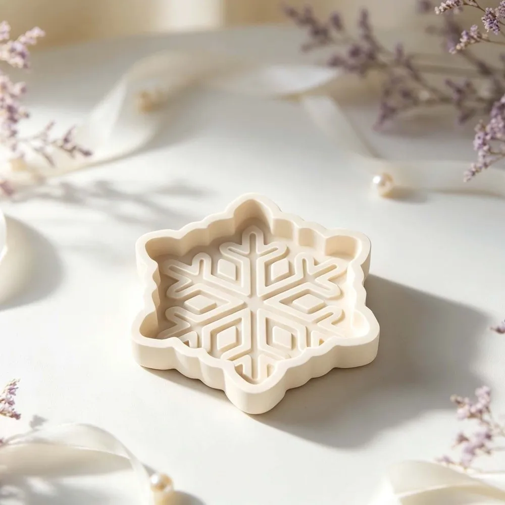 DIY Christmas Tray Mold Silicone Multi-purpose Xmas Plate Ornament Mold Heat-resistant Non-stick Epoxy Resin Plaster Wax Mold