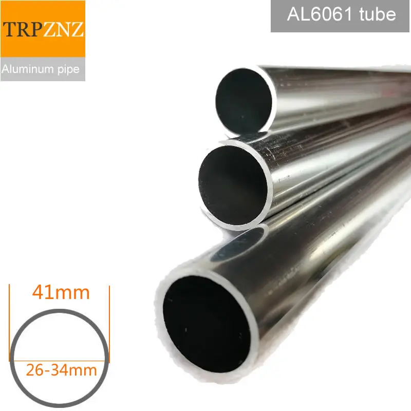 

Aluminum round tube 6063 T5 outer diameter 41mm inner 26/34mm Hard straight aluminum pipe thin thick walube 6061T6