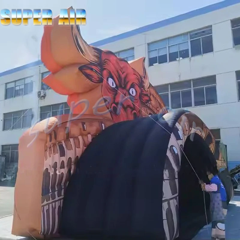 Maßgeschneidertes 8 m breites riesiges aufblasbares Stierkampf-Arena-Zelt für den Außenbereich zur Vermietung