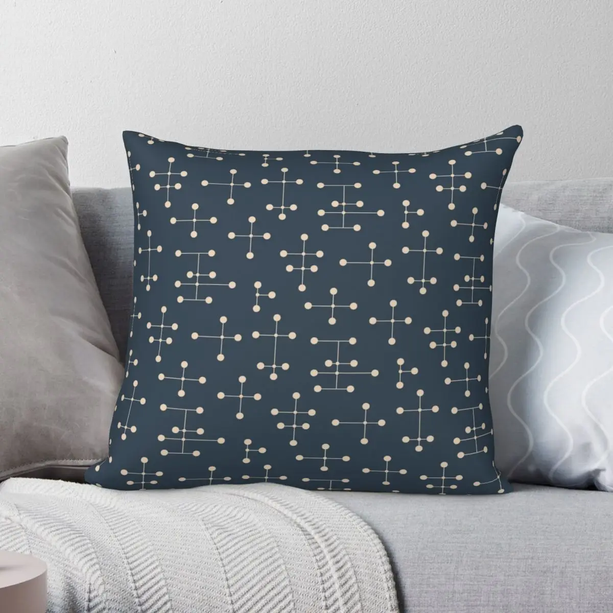 

Midcentury Modern Dots 48 Square Pillowcase Polyester Linen Velvet Printed Zip Decorative Pillow Case Home Cushion Case