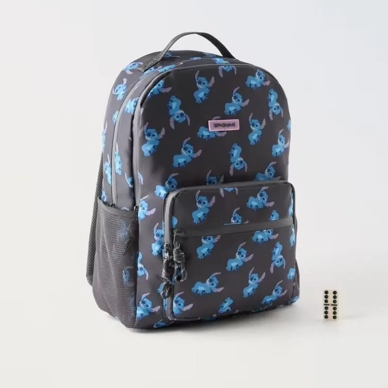 DisneyCartoon Stitch Fashionable Versatile Large Capacity Backpack for Leisure Travel Multifunctional Plug-in Trolley School Bag