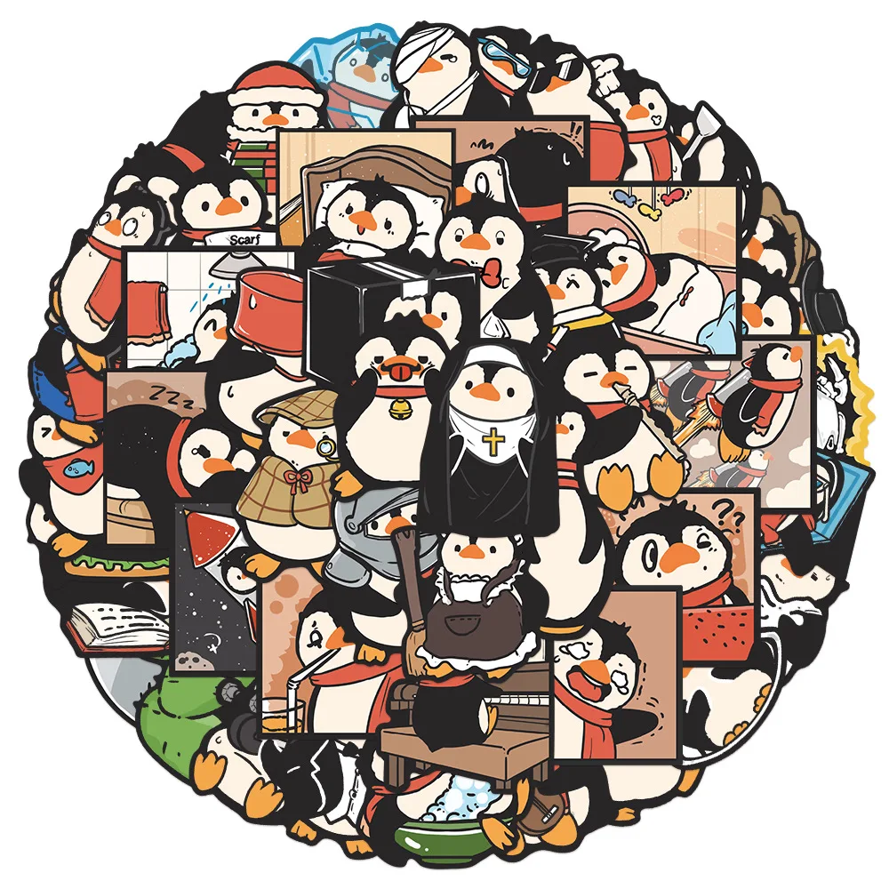 50pcs Penguin Stickers For Laptops Hand Books Phone Cases Insulated Cups Decorative Waterproof Stickers Birthday Gifts