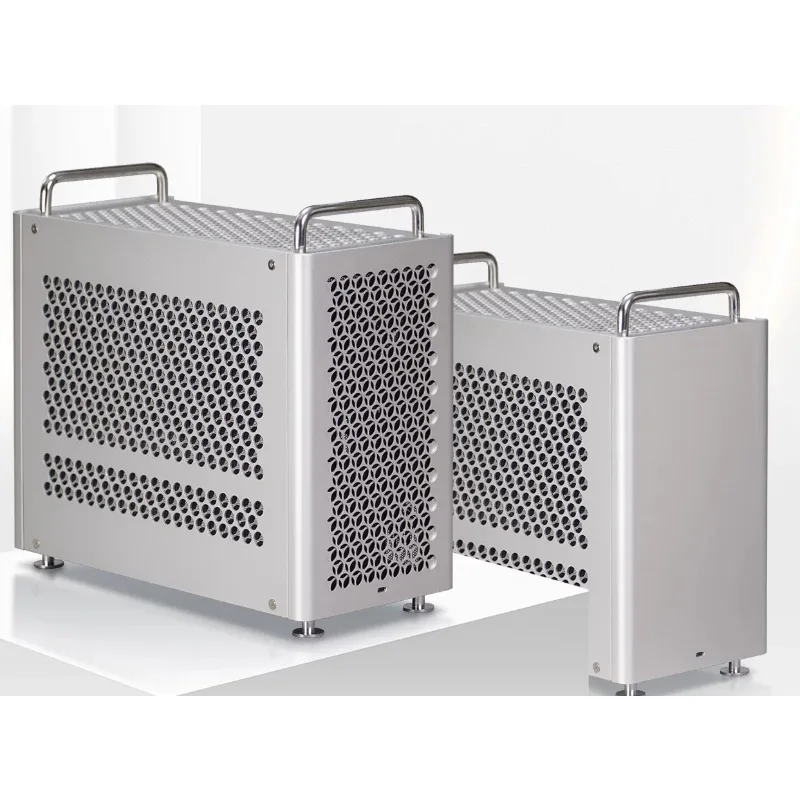 2026 Minimalist Full Aluminum MATX Mini PC Case Style Portable Handle No RGB Compact Desktop Computer Chassis Support