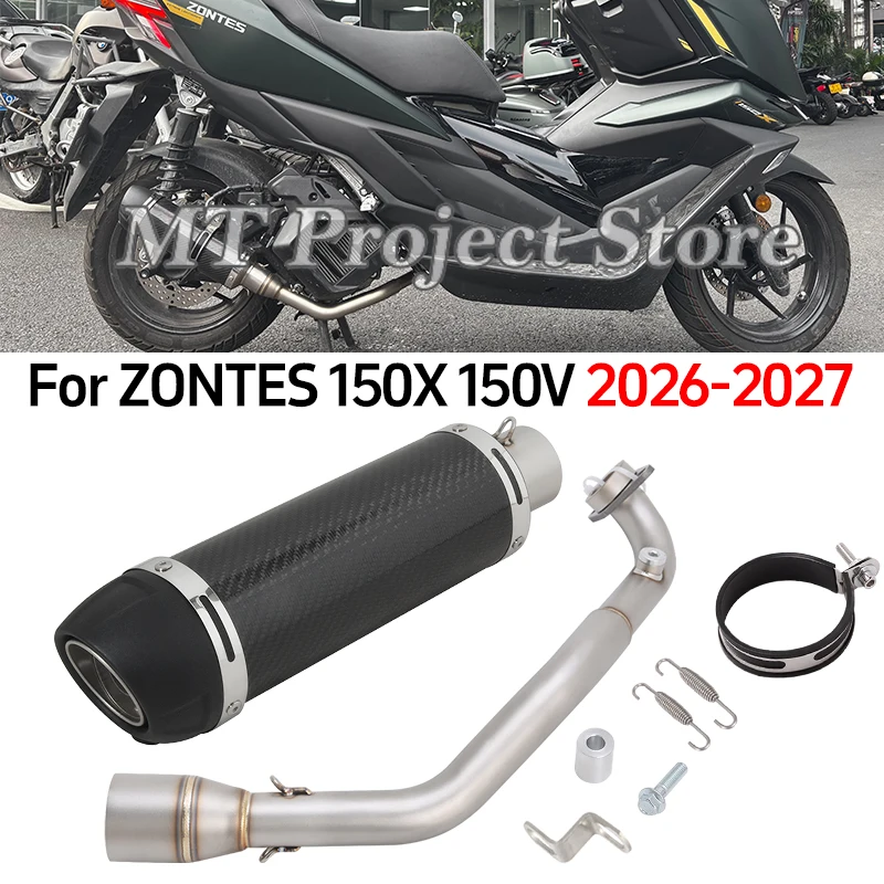 Slip On For ZONTES 150X 150V 150 X V 2026 2027 Motorcycle Exhaust System Escape Front Link Pipe Muffler Motorcross DB Killer