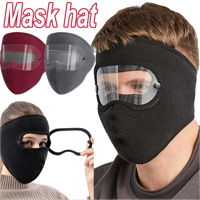 

Cycling Ski Breathable Masks Eye Shield Winter Windproof Anti -dust Full Face Mask High Definition Anti Fog Goggles Hood Mask