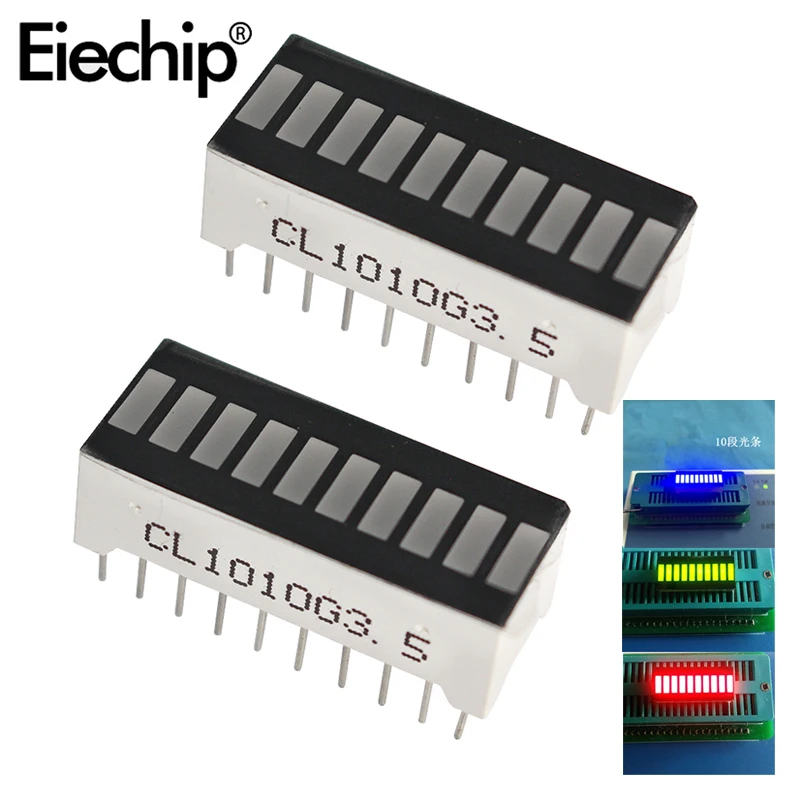 

5pcs LED Digital Tube Light Strip 10-Segment Display Super Bright Red Green Blue Ten-Segment Light-Emitting Strip Multi-color