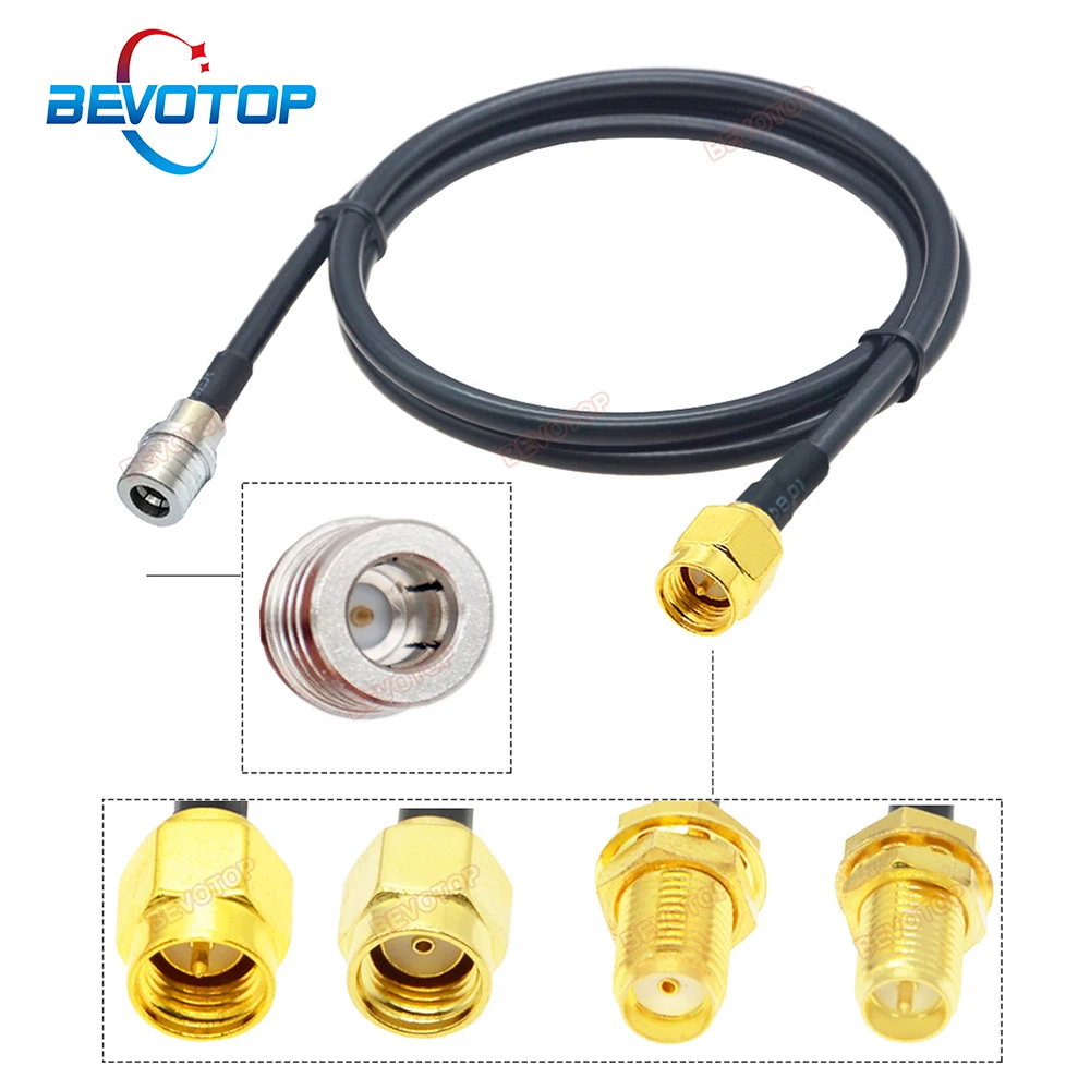 

BEVOTOP QMA to SMA RG58 Cable QMA Male to SMA/ RP-SMA Male Female Jack Plug 50Ohm Low Loss RF Coaxial Extension Pigtail 15CM~30M