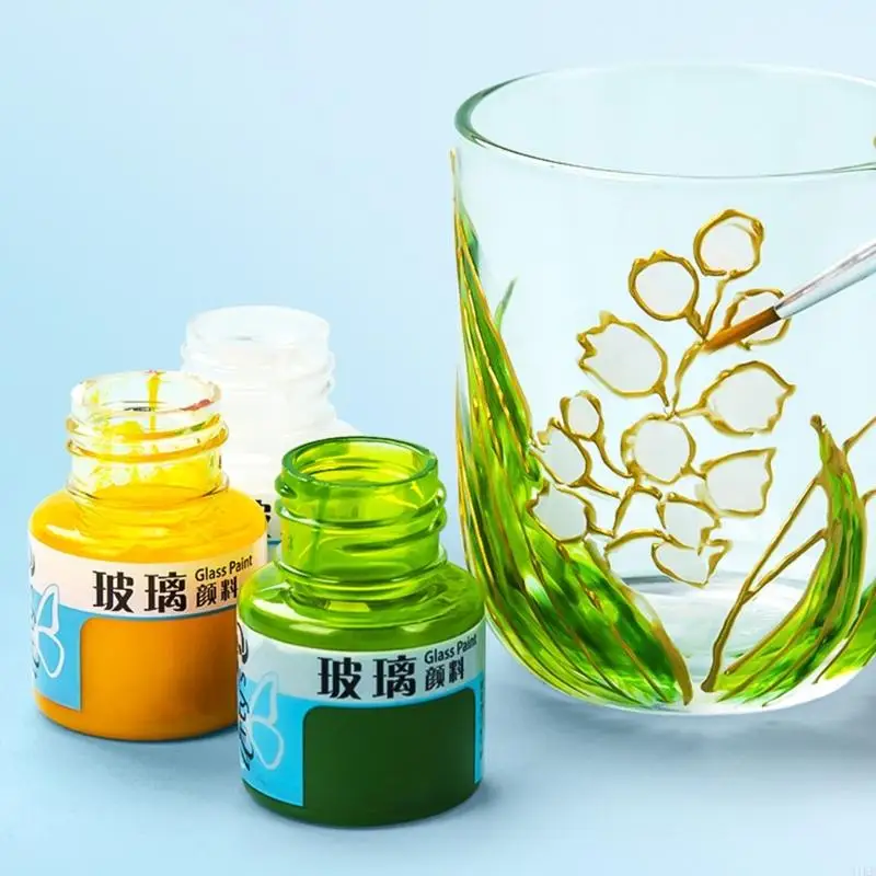 31KB Stain Glass Paint Permanent Acrylic Enamel Painting Create Translucent Arts on Transparent-Wine Glasses,Enamel,Window