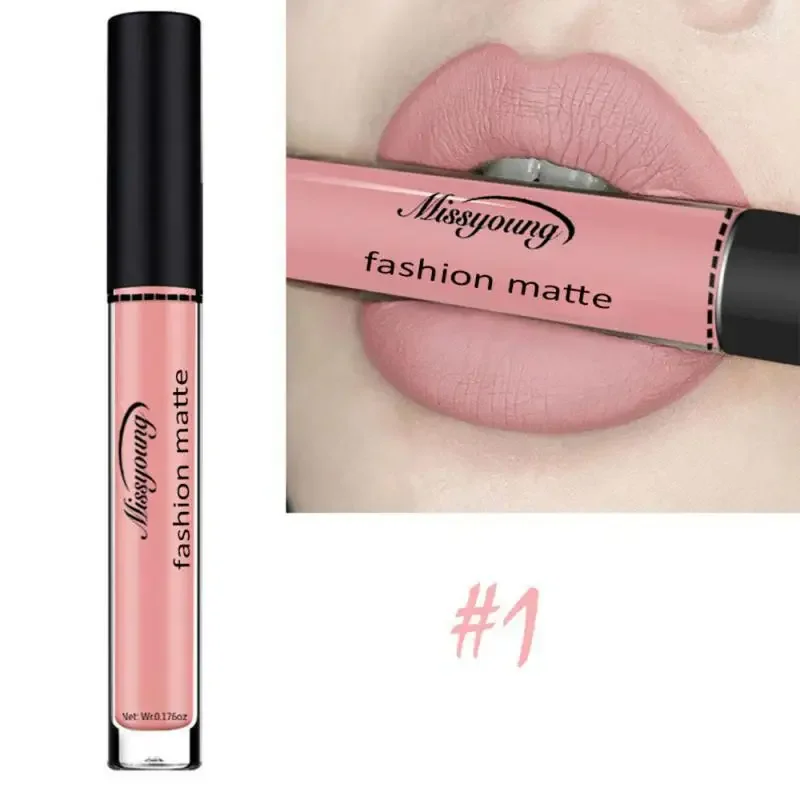 Brillo de labios mate de 18 colores, esmalte de labios líquido mate de larga duración, resistente al agua, lápiz labial para mujer, brillo de maquillaje de belleza