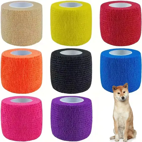 BOOTEELY 6pcs Self-Adhering Bandage Fixing Bandage Animal Bandage Hand Tearing Waterproof Elastic Bandage for Pets 5 cm X 4.5 M