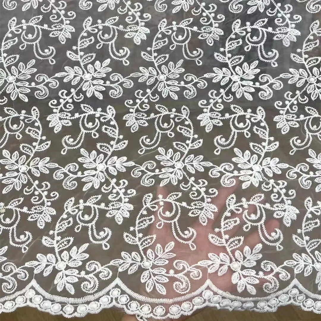 

Кружевная роза, полная вышитой ткани, волнистая водорастворимая ткань с вышивкой из молочного шелка SC889