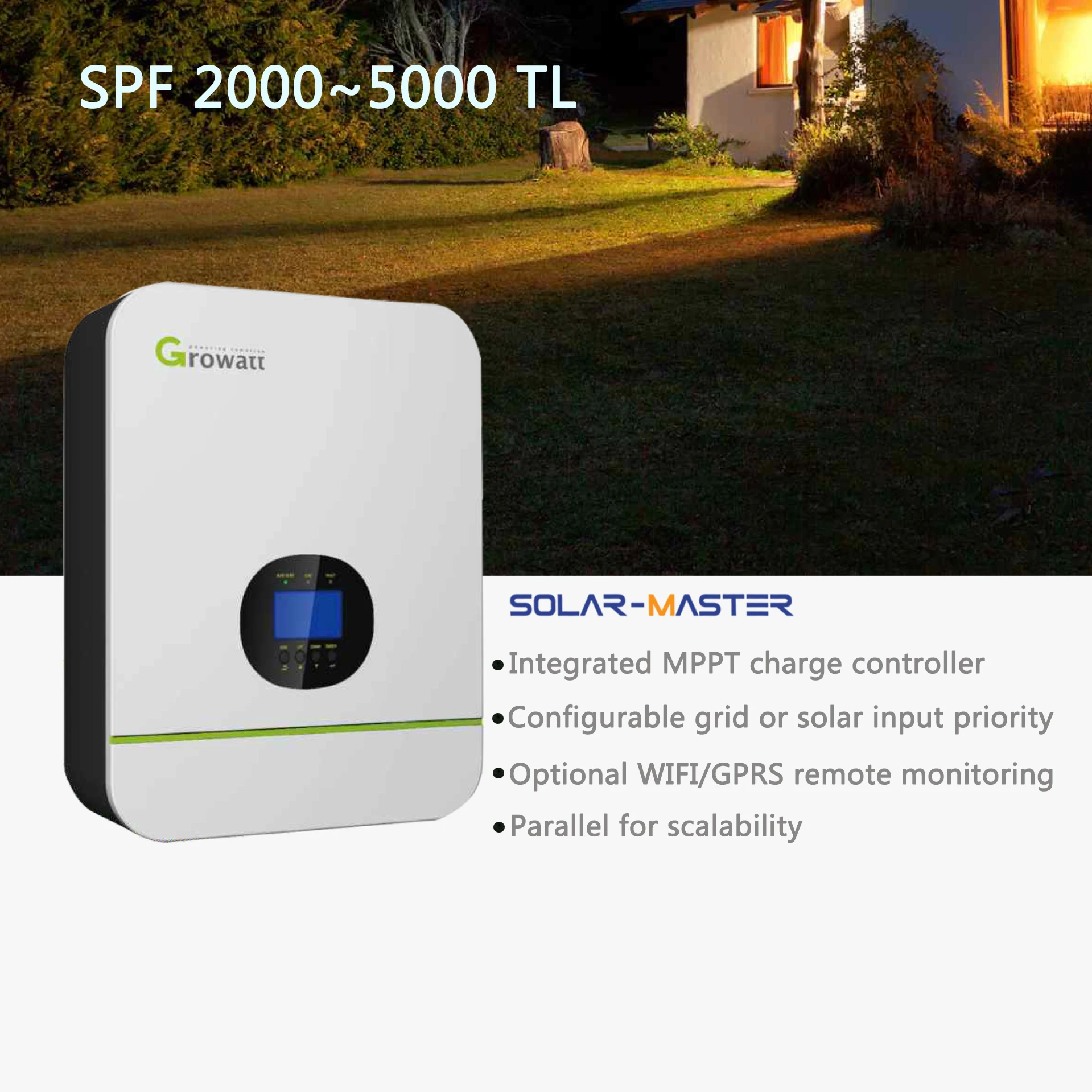 Growatt SPF5000TL 48V Off Grid Solar Inverter 2kw 3kw 4kw 5kw Single Phase Off Grid Solar Inverter with WIFI